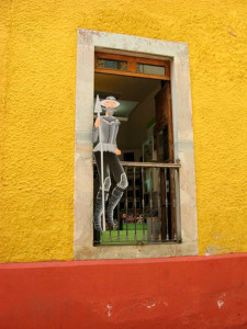 Don Quixote in shop window